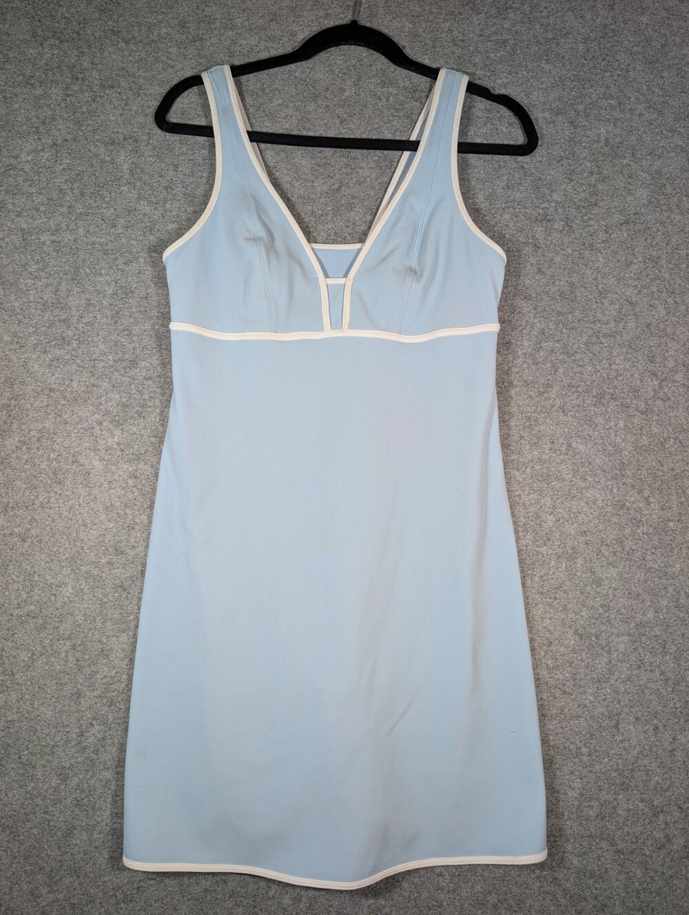 All Access by Bandier L Athletic Tennis Dress
Built In Shorts Blue White Rib